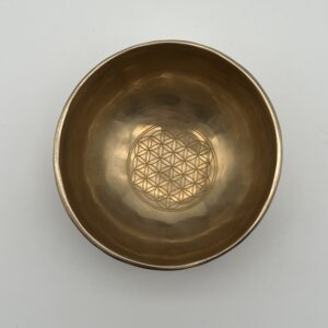 Klangschale Flower of Life 10 cm 262 g Grundton 644,53 Hz., Antik Optik