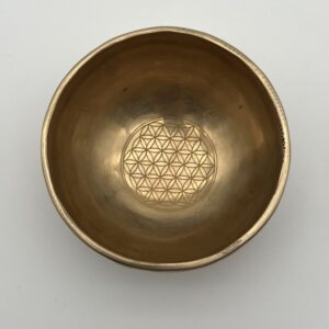 Klangschale Flower of Life 10 cm 257 g Grundton 679,69 Hz., Antik Optik