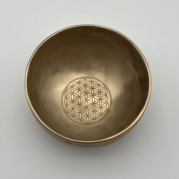 Klangschale Flower of Life 12 cm 455 g Grundton 486,33 Hz., Matte Optik
