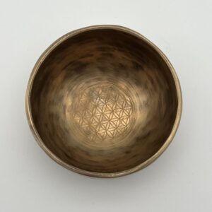 Klangschale Flower of Life 10 cm 254 g Grundton 755,86 Hz., Braune Optik
